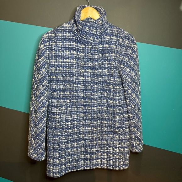 J.Crew Navy and White Tweed Jacket - Picture 1 of 14
